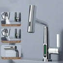 Modern brushed stainless digital display waterfall basin faucet bathroom