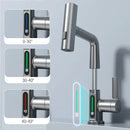 Modern brushed stainless digital display waterfall basin faucet bathroom