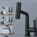 Modern brushed stainless digital display waterfall basin faucet bathroom