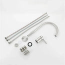 Modern brushed stainless steel kitchen faucet with curved spout