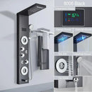 Modern brushed stainless steel led light shower column bathroom spa