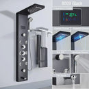 Modern brushed stainless steel led light shower column bathroom spa