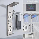 Modern brushed stainless steel led light shower column bathroom spa