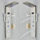 Modern brushed stainless steel led light shower column bathroom spa