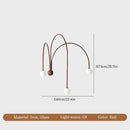 Modern burgundy iron glass led wall light for living room