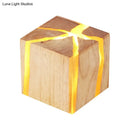 Modern burlywood cube wooden wall light bedroom light fixture