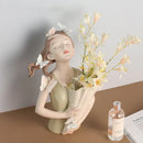 DecorBites™ Butterfly Girl Resin Sculpture Vase Modern Home Decor Statues