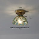 Modern butterfly glass tiffany ceiling light bedroom brass lamp