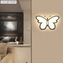 DecorBites™ Contemporary LED Butterfly Wall Mounted Night Lamp - Modern 1/3 Lights Sconce, White Acrylic, White/Natural Light