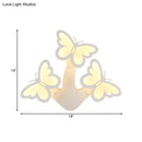 DecorBites™ Contemporary LED Butterfly Wall Mounted Night Lamp - Modern 1/3 Lights Sconce, White Acrylic, White/Natural Light