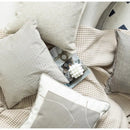 DecorBites™ Cappuccino Tone Geometry Embroidery Luxury Pillowcase 45x45cm Cream Khaki Gray