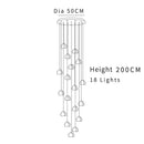 Modern cascading crystal ball chandelier living room pendant light