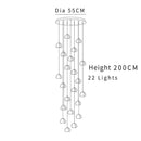 Modern cascading crystal ball chandelier living room pendant light