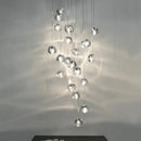 Modern cascading crystal ball chandelier living room pendant light