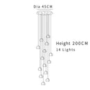 Modern cascading crystal ball chandelier living room pendant light