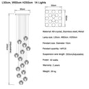 Modern cascading crystal ball led pendant light living room