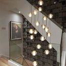 Modern cascading crystal ball led pendant light living room