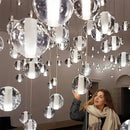 Modern cascading crystal ball led pendant light living room