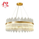 Modern cascading gold crystal pendant chandelier dining room led