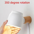 Modern ceramic and wood led wall lamp bedroom reading light source