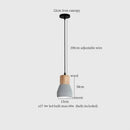 Modern ceramic and wood pendant lamp – living room industrial decor