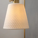 Modern ceramic led pendant light off-white and wood dining room