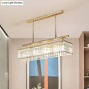 Modern champagne & black 4 heads island light dining room crystal chandelier