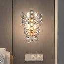 Modern champagne hexagon crystal wall sconce bedroom e12 light