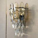 Modern champagne & smoke gray crystal wall sconce – bedroom led light