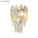 Modern champagne & smoke gray crystal wall sconce – bedroom led light