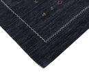 Modern Charcoal And White Hand Loomed Wool Area Rug