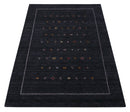 Modern Charcoal And White Hand Loomed Wool Area Rug