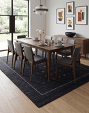 Modern Charcoal And White Hand Loomed Wool Area Rug