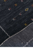Modern Charcoal And White Hand Loomed Wool Area Rug