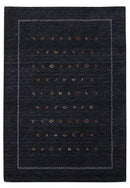 Modern Charcoal And White Hand Loomed Wool Area Rug