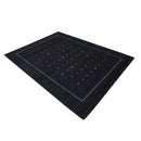 Modern Charcoal And White Hand Loomed Wool Area Rug