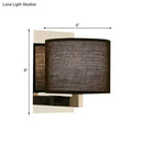 DecorBites™ Modern Fabric LED Drum Wall Sconce for Bedside - White/Black