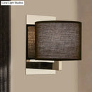DecorBites™ Modern Fabric LED Drum Wall Sconce for Bedside - White/Black