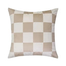 Modern checkered fluffy velvet cushion cover bedroom decor