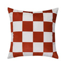 Modern checkered fluffy velvet cushion cover bedroom decor