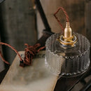 Modern chevron clear glass led pendant light kitchen brass hardware