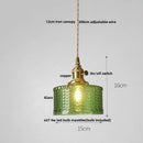 Modern chevron clear glass led pendant light kitchen brass hardware