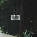 Modern chevron clear glass led pendant light kitchen brass hardware