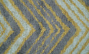 Modern Chevron Design Gold And Beige 5.6x8 Hand Knotted Bamboo Silk Area Rug