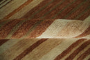 Modern Chic 6x8 Beige, Rust and Brown Stripes Hand Tufted Wool Area Rug