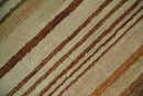 Modern Chic 6x8 Beige, Rust and Brown Stripes Hand Tufted Wool Area Rug