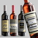 Modern Chic Birthday Wine Label Set