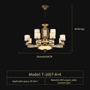 Modern chinese gold copper jade chandelier for living room