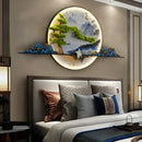 Modern chinese landscape led picture lamp living room 3d wall art