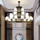 Modern chinese style chandelier bronze & white living room pendant light